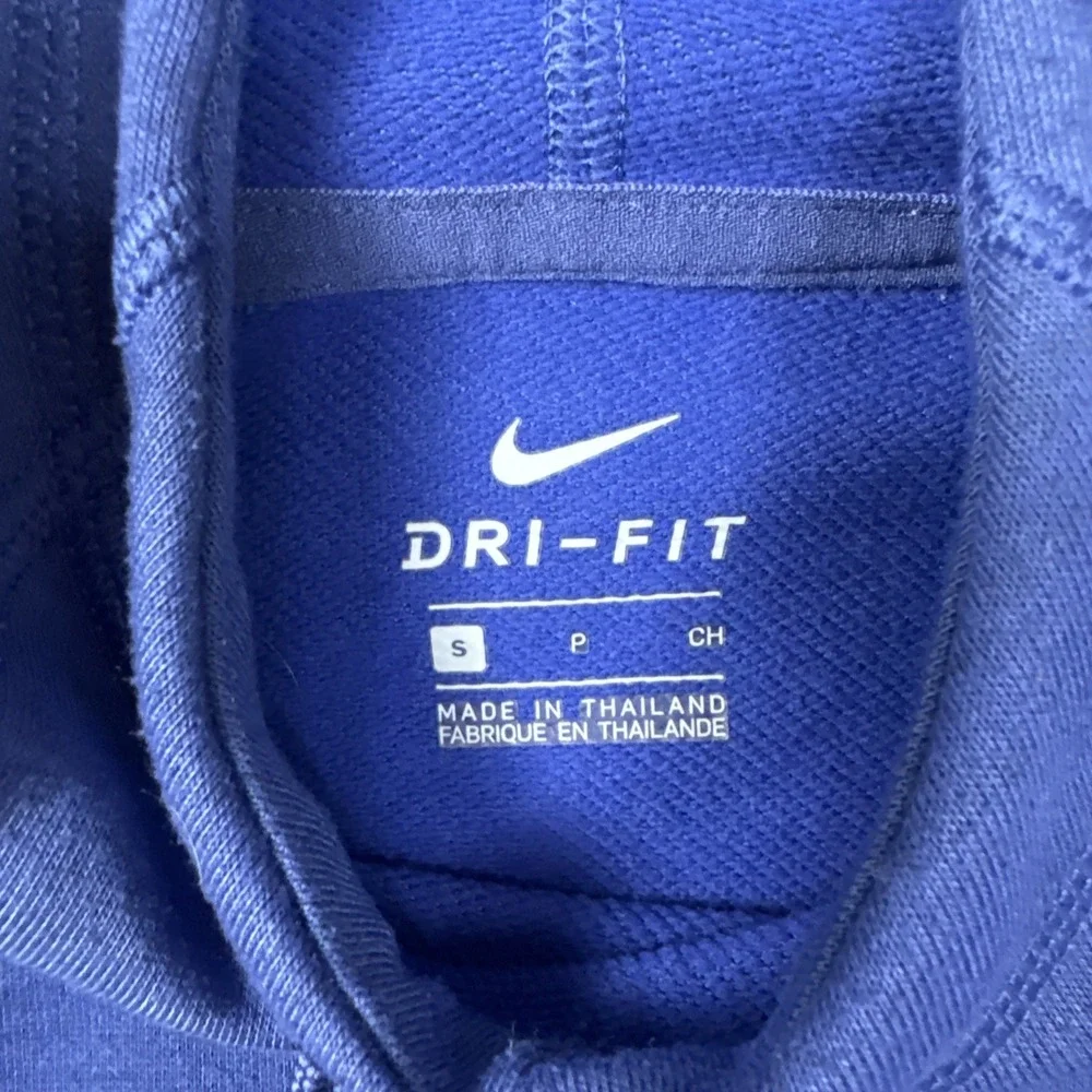 Nike Dri-FIT Hooded Pullover Hoodie Blue Men's S Lightweight L/S Check Logo